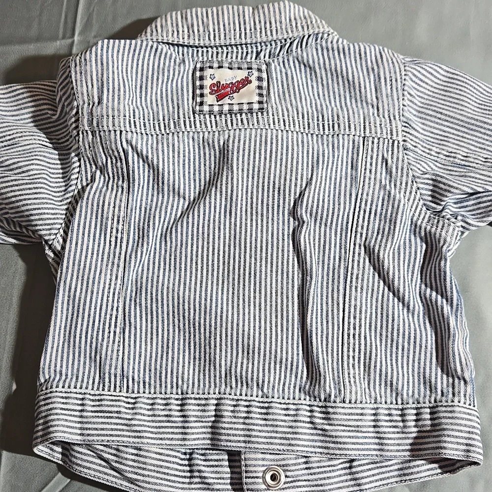 The Children's Place Striped Kids Baseball Jacket - Blue 3-6 Months